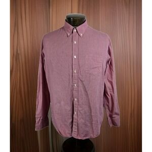 J Crew Shirt‎ Mens L Red Checked Long Sleeve Button Up Cotton Casual Preppy Core